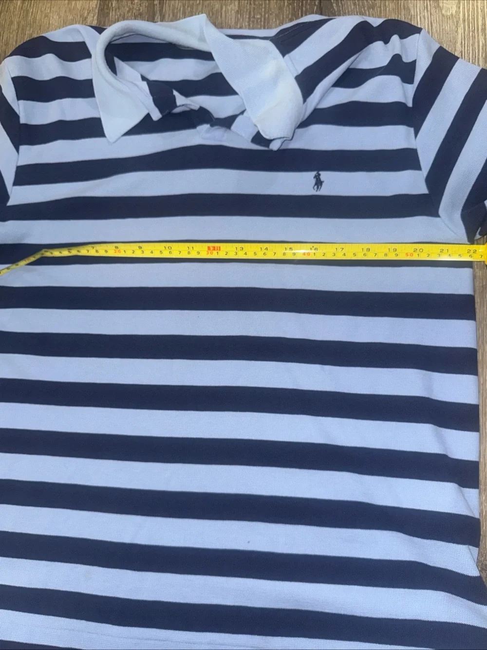 Ralph Lauren Men’s Light Blue & Navy Horizontal Stripe Polo